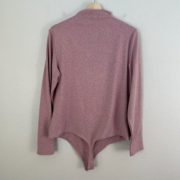 NEW $64 Express Body Contour Womens XL Pink Mock Neck Cutout Bodysuit Top - Picture 7 of 9